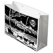 サンタとドッグスリーで北極リノプリント ラージペーパーバッグ (正面アングル)