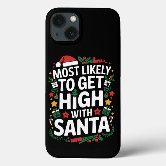 サンタとハイになる可能性大 クリスマスのマッチ Case-Mate iPhoneケース (裏面)