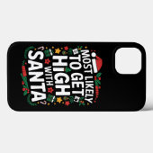 サンタとハイになる可能性大 クリスマスのマッチ Case-Mate iPhoneケース (裏面 (横))