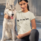 サンタとハスキーのシャドウクリスマス Tシャツ