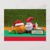 サンタとバスケットボールの選手にメリークリスマス ポストカード (正面)
