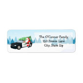 サンタとパトカー クリスマス ラベル (正面)