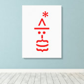 サンタとヒゲのクリスマスエモティコン キャンバスプリント (インサイチュ (ウッドフロア))