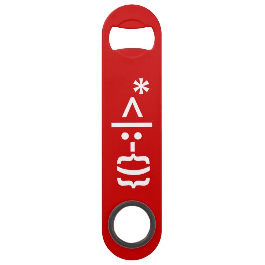 サンタとヒゲのクリスマスエモティコン スピード栓抜き (正面)