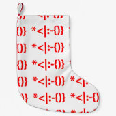 サンタとヒゲのクリスマスエモティコン スモールクリスマスストッキング (正面)