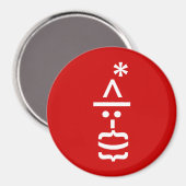 サンタとヒゲのクリスマスエモティコン マグネット (正面/裏面)