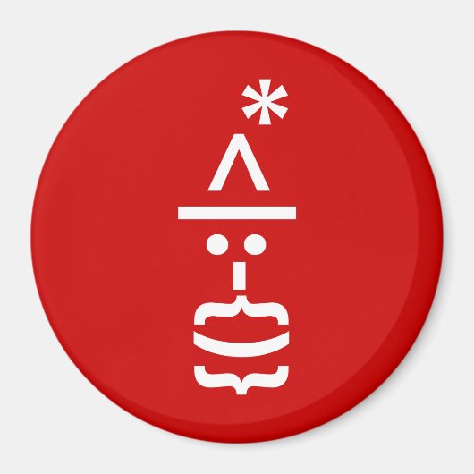 サンタとヒゲのクリスマスエモティコン マグネット (正面)