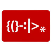 サンタとヒゲのクリスマスエモティコン マグネット (横)