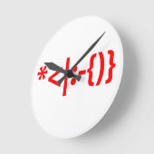 サンタとヒゲのクリスマスエモティコン ラウンド壁時計 (傾斜)