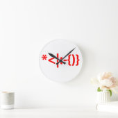 サンタとヒゲのクリスマスエモティコン ラウンド壁時計 (ホーム)