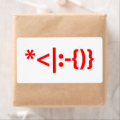 サンタとヒゲのクリスマスエモティコン ラベル (インサイチュ)