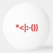 サンタとヒゲのクリスマスエモティコン 卓球ボール (正面)