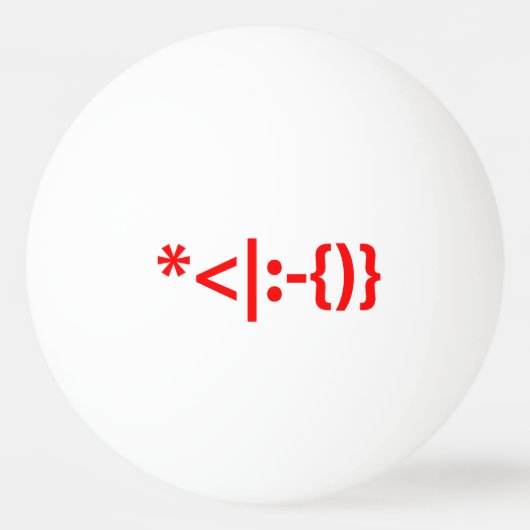 サンタとヒゲのクリスマスエモティコン 卓球ボール (裏面)