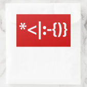 サンタとヒゲのクリスマスエモティコン 長方形シール (バッグ)