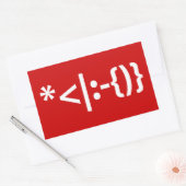 サンタとヒゲのクリスマスエモティコン 長方形シール (封筒)