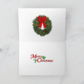 サンタとフェレットが登場する、犬と猫のクリスマスカード シーズンカード (内部)