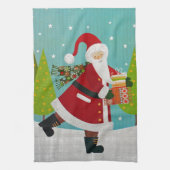 サンタとプレゼント キッチンタオル (縦)