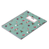 サンタとプレゼント。名前をカスタマイズ可能 ノートブック (左側)