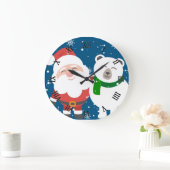 サンタとベア ラージ壁時計 (ホーム)