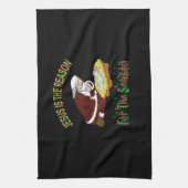 サンタとベビーイエスが理由T-Shi キッチンタオル (縦)