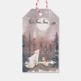 サンタとホッキョクグマ ギフトタグ