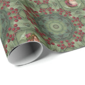 サンタとホリーの模様 ラッピングペーパー (ロールコーナー)