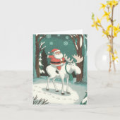 サンタとホワイトムース カード (黄色い花)