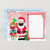 サンタとマスクのエルフのサンタからの手紙はがき シーズンポストカード (正面/裏面)