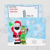 サンタとマスクのエルフの手紙 サンタからの手紙の空白 シーズンポストカード (正面/裏面)