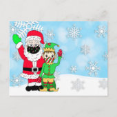 サンタとマスクのエルフの手紙 サンタからの手紙 空欄 シーズンポストカード (正面)