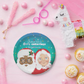 サンタとミセスクロースの聖降誕祭 ペーパープレート (パーティー)