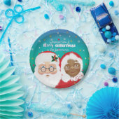 サンタとミセスクロースの聖降誕祭 ペーパープレート (パーティー)