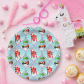 サンタとミセスクロースゴルフのオージーパターン ペーパープレート (パーティー)