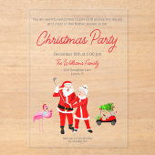 サンタとミセスクロースゴルフスイング招待状 アクリル招待状 (正面)