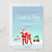 サンタとミセスクロースゴルフスイング招待状 招待状 (正面)