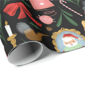 サンタとミセスクロースホリデーラッピング紙 ラッピングペーパー (ロールコーナー)