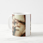 サンタとミセス・クロースが鼻をこすって！ コーヒーマグカップ (正面左)