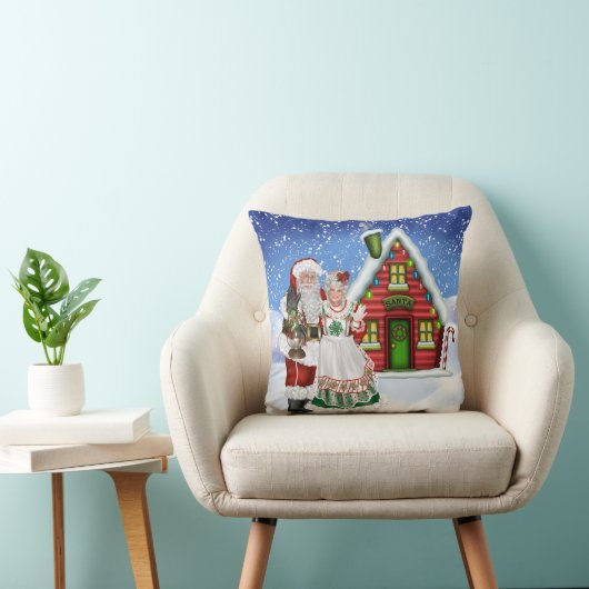 サンタとミセス・クロースのクッション クッション (椅子)