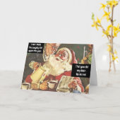 サンタとミセス・クロース いたずら好きと良い子のヴィンテージ ユーモア カード (黄色い花)