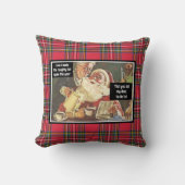 サンタとミセス・クロース いたずら好きと良い子のヴィンテージ ユーモア クッション (正面)