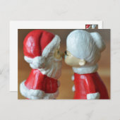 サンタとミセス・クロース、キスをする条項、クリスマス シーズンポストカード (正面/裏面)