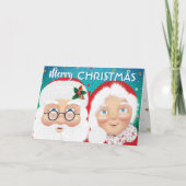 サンタとミセス・クロース・クリスマス・ホリデー カード (正面)