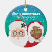 サンタとミセス・クロース・バラシアル・クリスマス セラミックオーナメント (裏面)