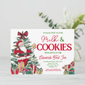 サンタとミルク＆クッキー、サンタの朝食 招待状 (スタンド正面)