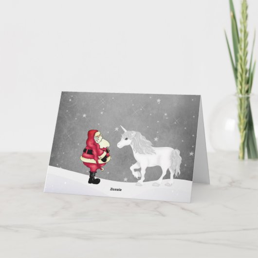 サンタとユニコーンの魔法のクリスマスと新年のご挨拶 シーズンカード (裏面)