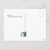 サンタとユニコーンの魔法のクリスマスハッピーニューイヤー シーズンポストカード (裏面)