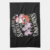 サンタとユニコ信じーズのクリスマスのクリスマスI キッチンタオル (縦)