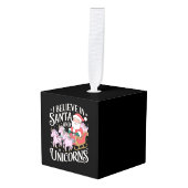 サンタとユニコ信じーズのクリスマスのクリスマスI キューブオーナメント (正面アングル)