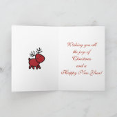 サンタとルドルフと一緒にクリスマスを祝おう カード (内部)