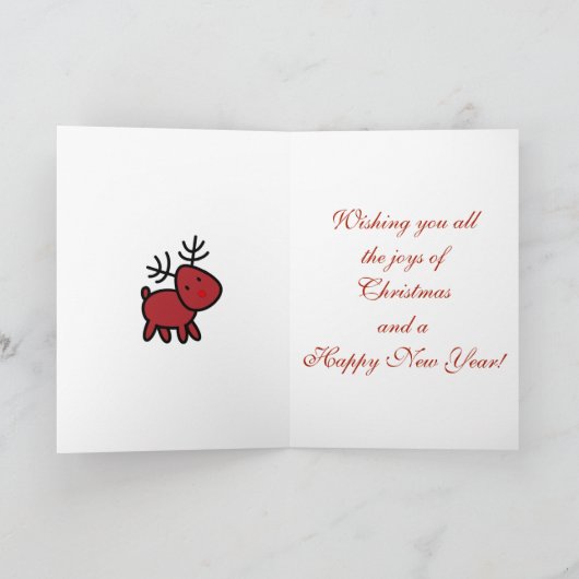 サンタとルドルフと一緒にクリスマスを祝おう カード (内部)
